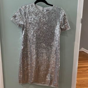 Express Silver sequins Dress. Size S